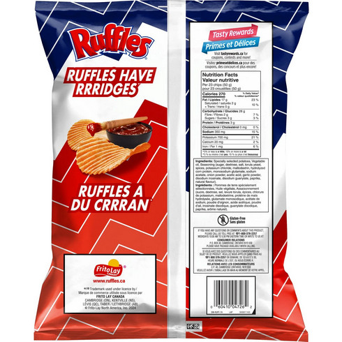 Ruffles Bar-B-Q Flavored Potato Chips, 200g (2 Pack) gallery