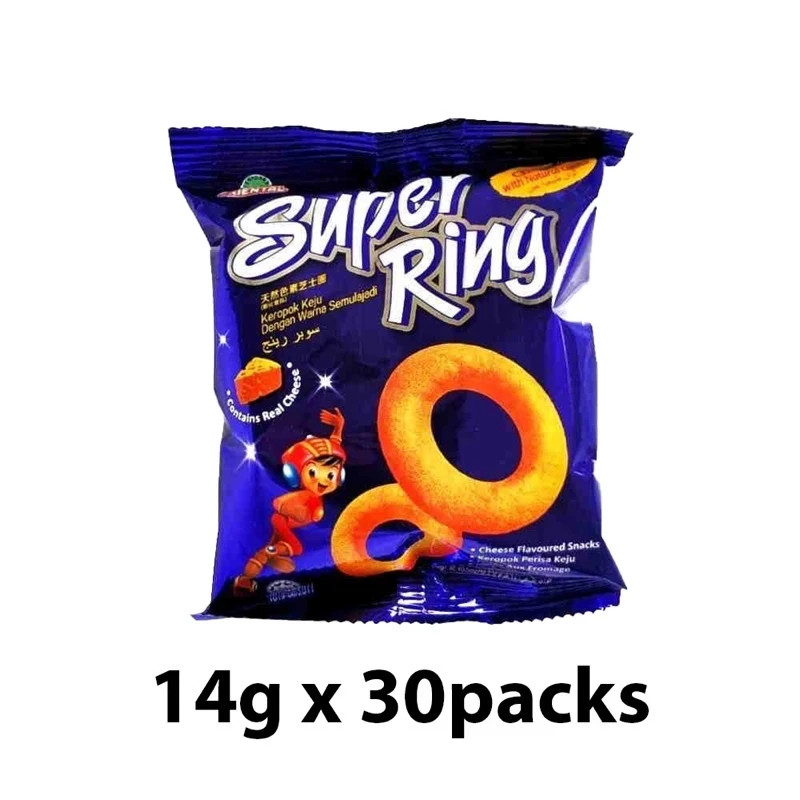 30 Packs Super Ring Cheese Snacks Malaysia Favorite Tasty Oriental Ring Crackers