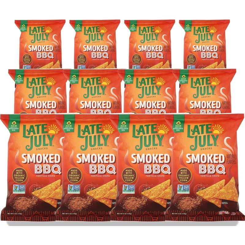 Late July Organic Smoked Bbq Tortilla Chips 6 Oz 12 Pack