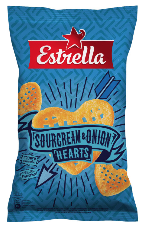 5 ESTRELLA SOUR CREAM & ONION HEARTS Crunchy Potato Chips Snacks 110g 3.9oz gallery