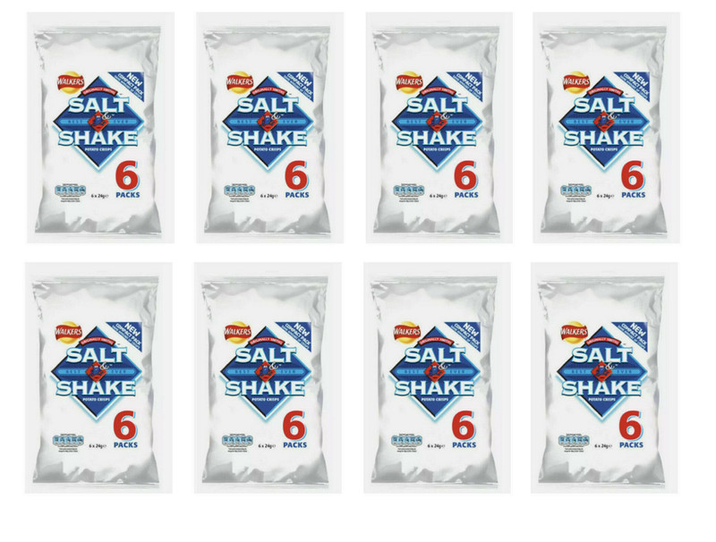 48 PACK Walkers Salt & Shake Crisps 48 Bags 24g