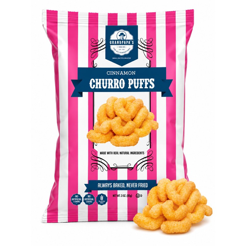 16x Grandpapa's Cinnamon Churro Puffs Sweet Kitchen Gourmet Spice Cooking 3oz