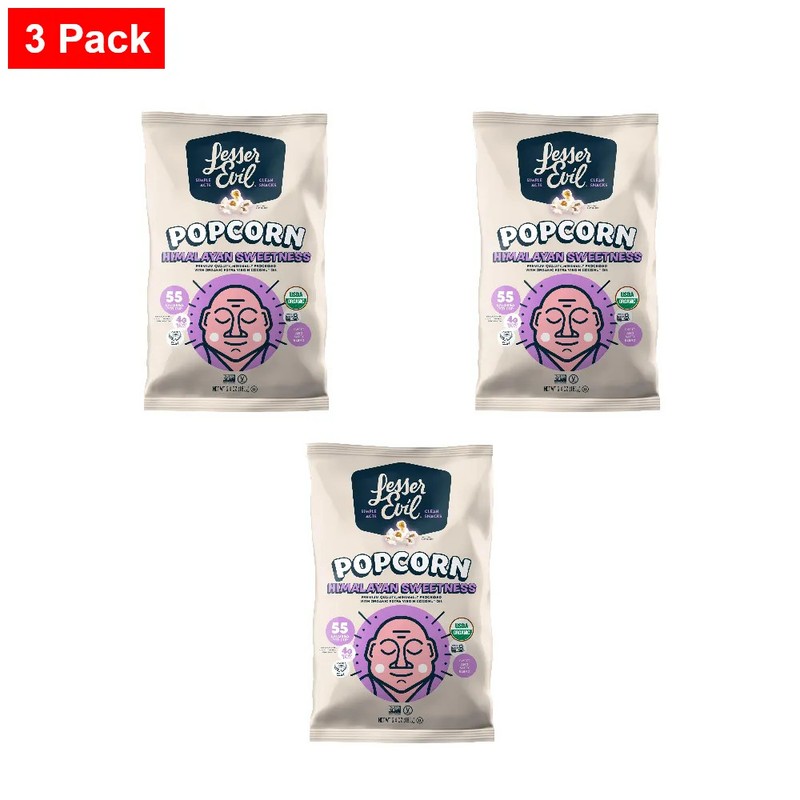Lesserevil, Popcorn Bowl Sweet Organic, 7 Ounce - 3 Pack