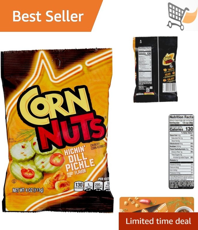 Corn Snacks Pack 12 4oz Kickin Dill Pickle Crunchy Flavored On-the-Go