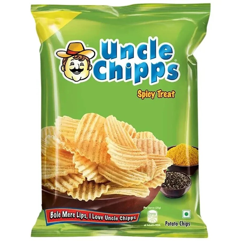 10 Packs of Uncle Chipps Potato Chips Plain Treat Crispy Snacks 20gm Each gallery