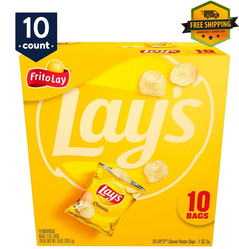 Lay’s Classic Potato Chips, 1 oz Bags (Pack of 10)