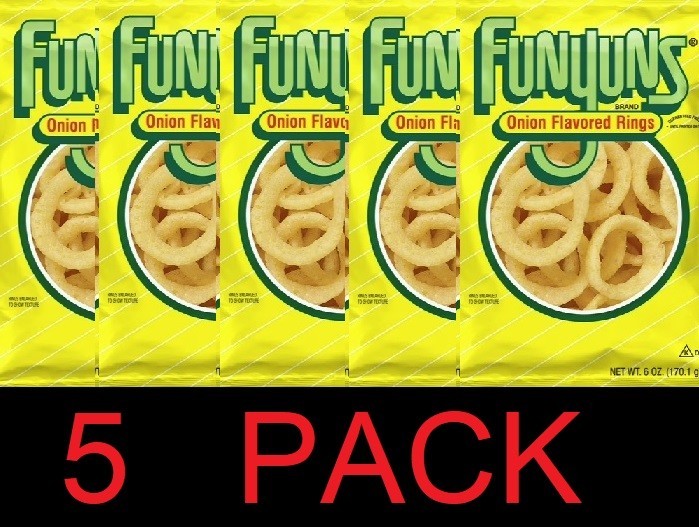 Funyuns Onion Flavored Rings Snack Chips 6 oz Bag – 5 PACK