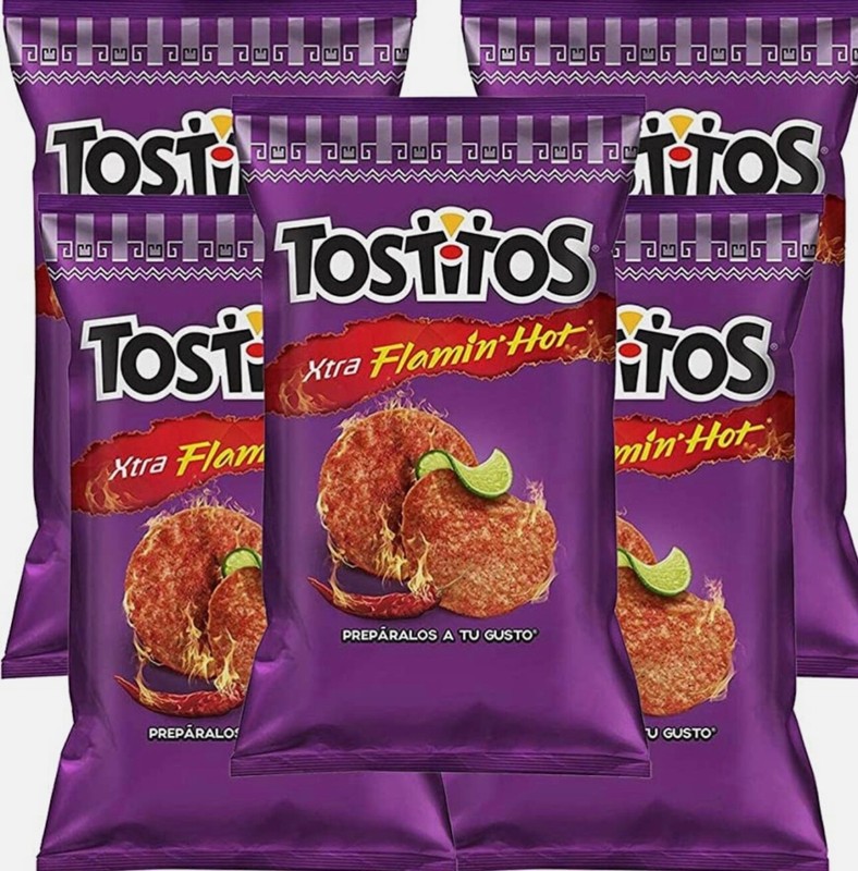 Tostitos Flamin Hot Mexican chips Sabritas 5 BAGS, (70 G)