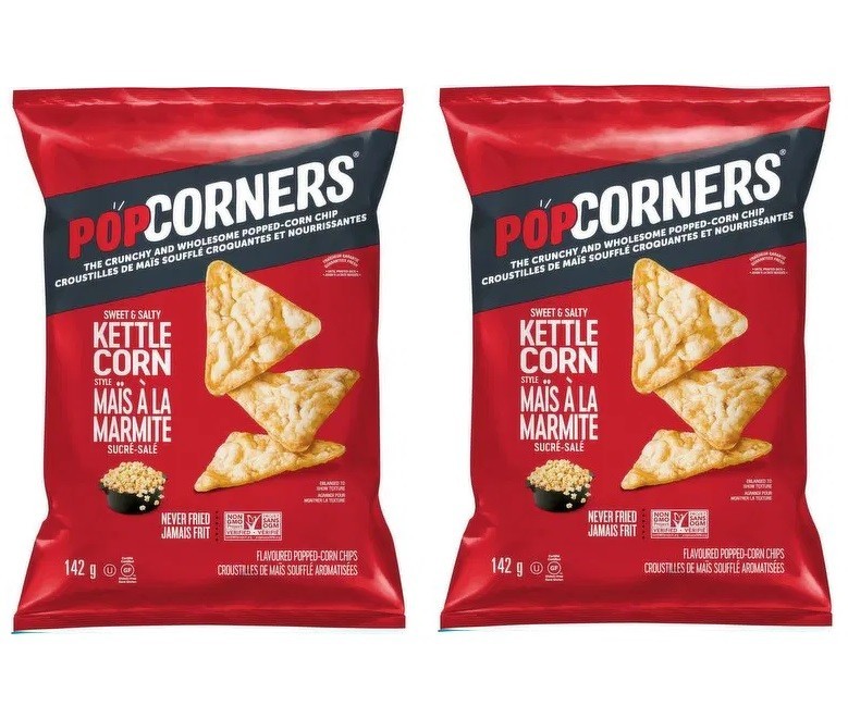 2-Pack Popcorners Kettle Corn Sweet Salty (142g) Puffed Snacks Triangles Healthy