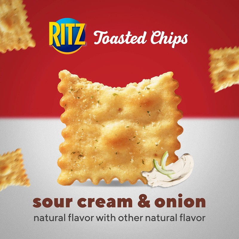 RITZ Toasted Chips Sour Cream Onion 12 Pack Baked Snack Crackers 30 Ounce gallery