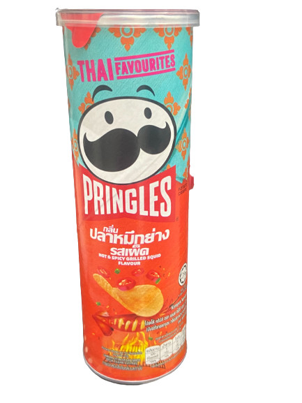 Pringles Hot & Spicy grilled squid flavour potato chip 102 g X 4