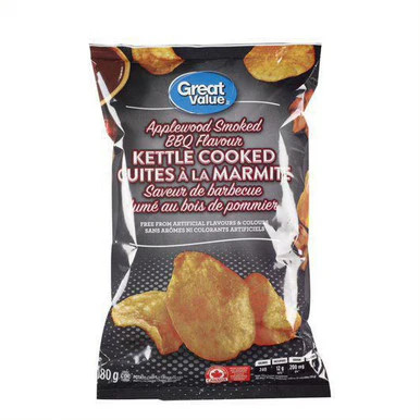 Great Value Applewood Smoked BBQ Kettle Cooked Chips 180g/6.3 oz