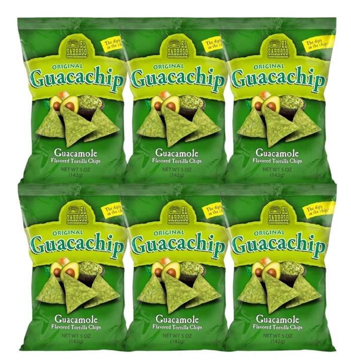 Guacachip Original Guacamole Flavored Tortilla Chip 5 Oz Bag 6 Pack