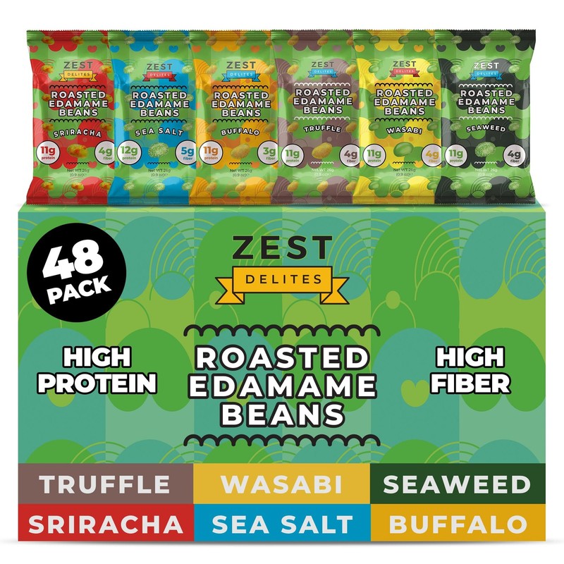 Edamame Snack by , 26g x 48 Packs, Healthy High Protein Snacks Bulk, Keto, Lo...