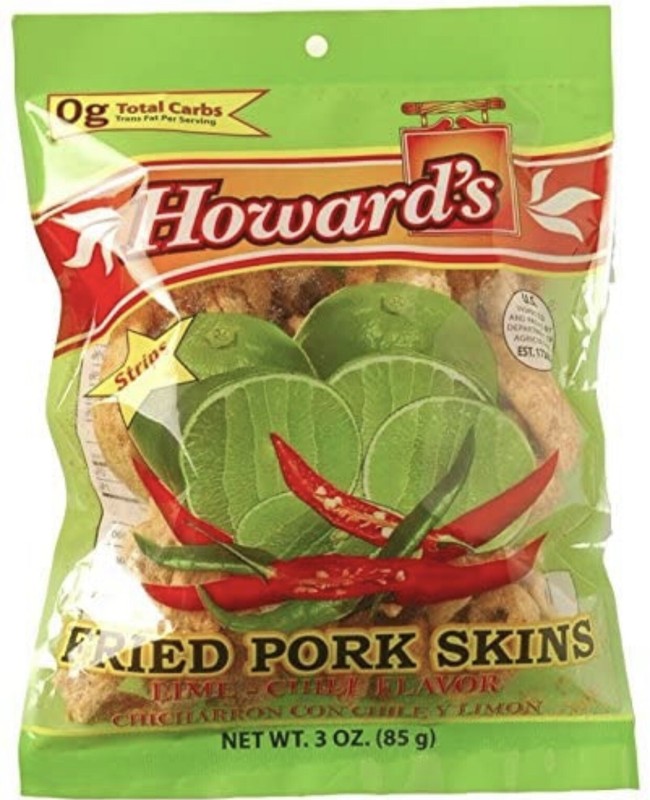 Howard’s Lime Chili Fried Pork Skins Strips | Low Carb, Delicious Flavor |4 Pack