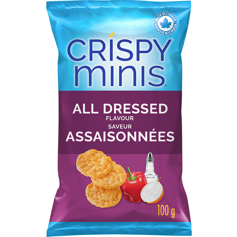 4-Pack Quaker Crispy Minis All Dressed Flavour Brown Rice Chips