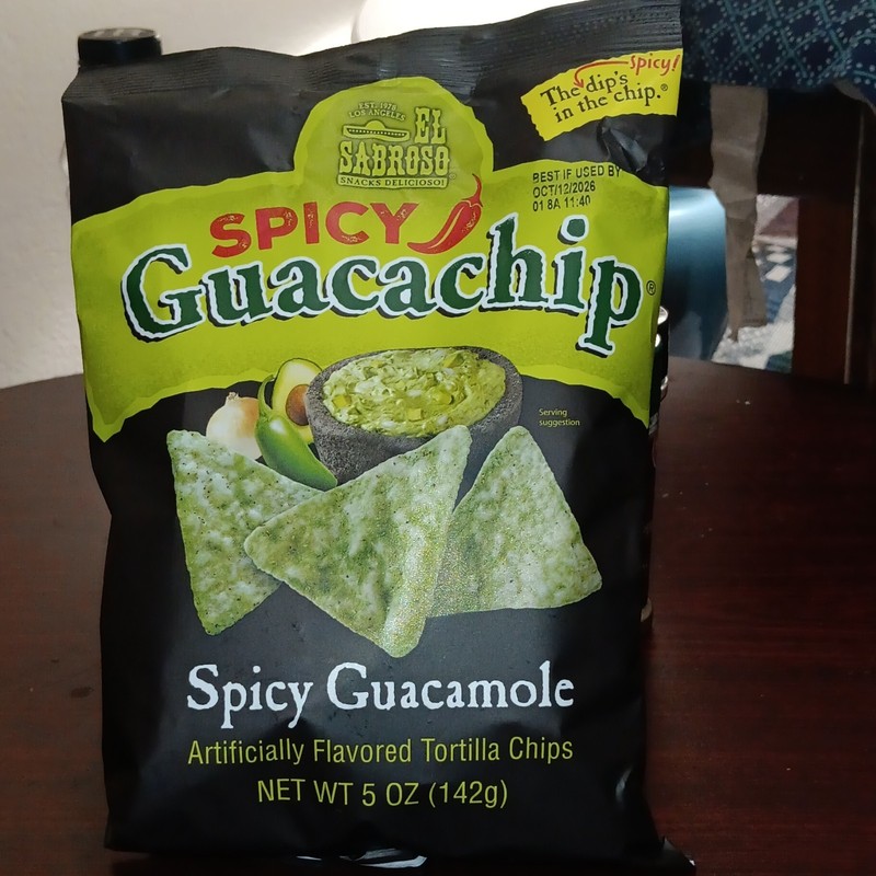 El Sabroso Spicy Guacachip Spicy Guacamole Chips 5 oz Single Bag