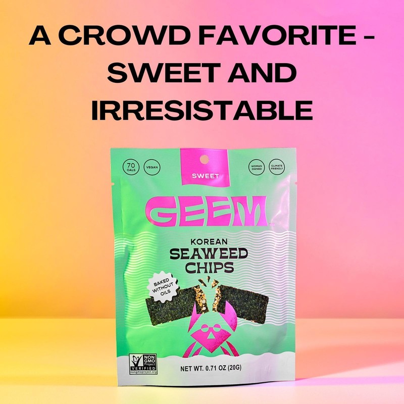 GEEM Seaweed Chips – Korean Seaweed Snacks with Crunchy Brown Rice & Sesame S... gallery