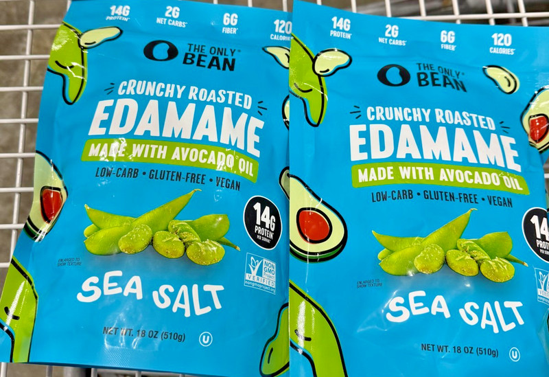 2 Pack The Only Bean Crunchy Roasted Edamame Avocado Oil Sea Salt 18 Oz Fiber