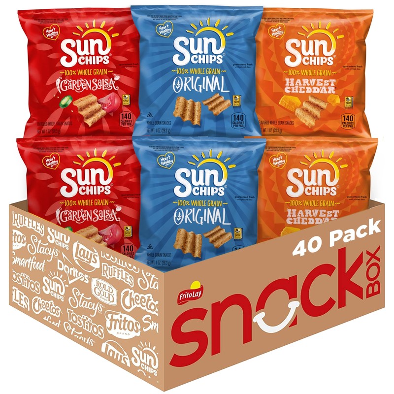 Sunchips Variety Pack 40 Ounce 10 Original 16 Harvest Cheddar 14 Salsa Bags
