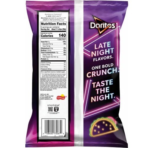 Doritos Tortilla Chips LATE NIGHT LOADED TACO 9 Oz 3 Bags LIMITED Edition gallery