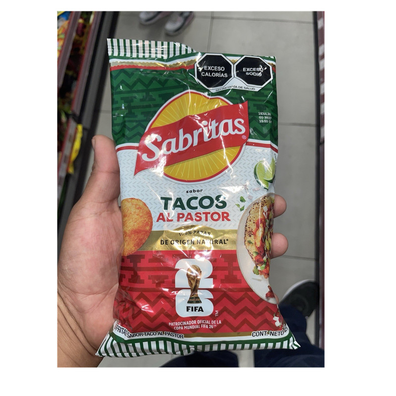 Sabritas Tacos Al Pastor Seasoned Potato Chips (6) 45g Single Bag Made in Mexico