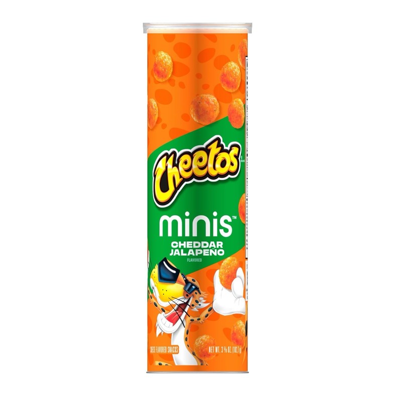 Cheetos Minis, Cheddar 🧀 Jalapeno 🌶️ 3.625 oz Canister