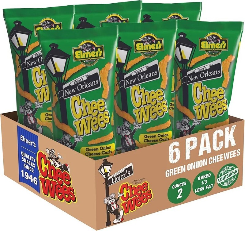 Elmer’s Chee-wee’s, 6pk. of 2oz. Green Onion Flavor, Irresistible Crunchy