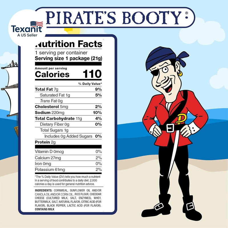 Pirate'S Booty Cheddar Blast Cheese Puffs, Gluten-Free, Kids Snacks, 0.75Oz (16C gallery