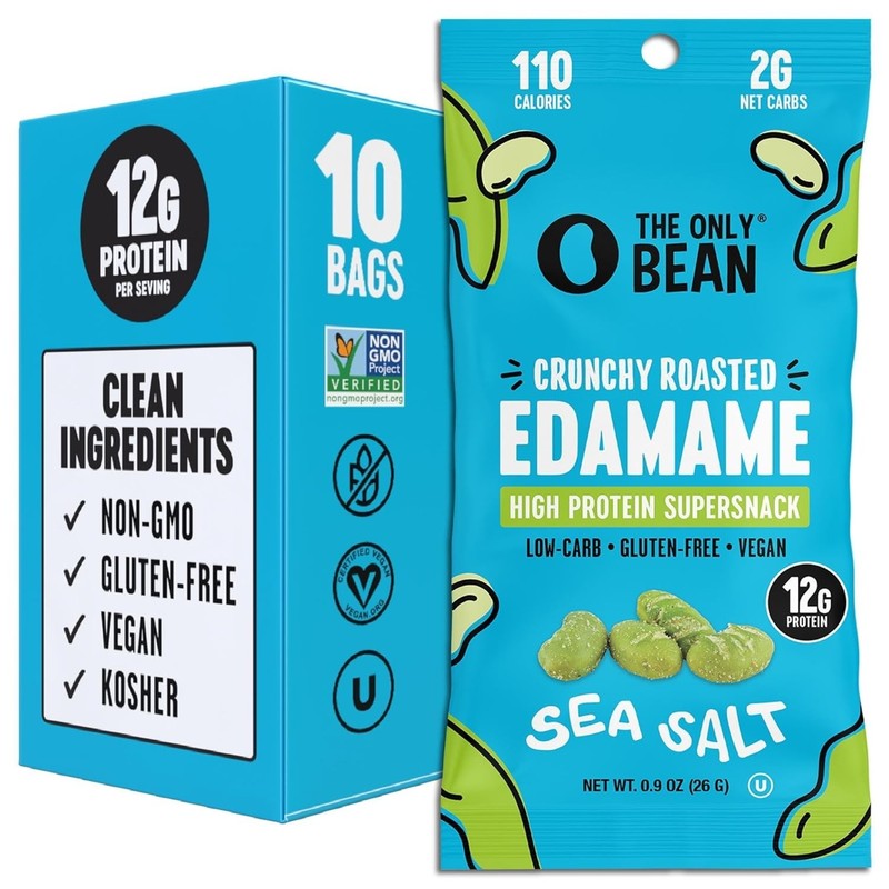On-The-Go Edamame Snack Packs | Crunchy, Healthy, 10 Count - Sea Salt Flavor gallery