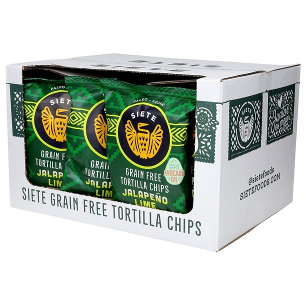 SIETE Jalape√±o Lime Tortilla Chips, 5 oz (Pack of 12)