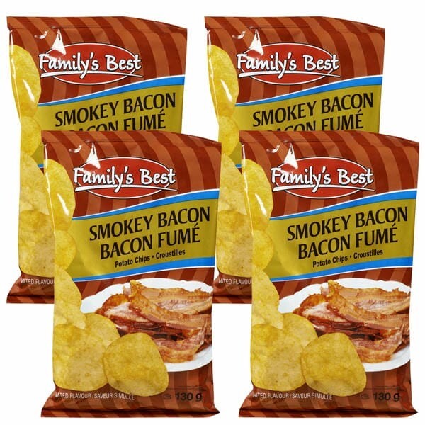 Family's Best Potato Chips, Smokey Bacon Quality Bulk Large 130g/4.58oz (2/Case) gallery