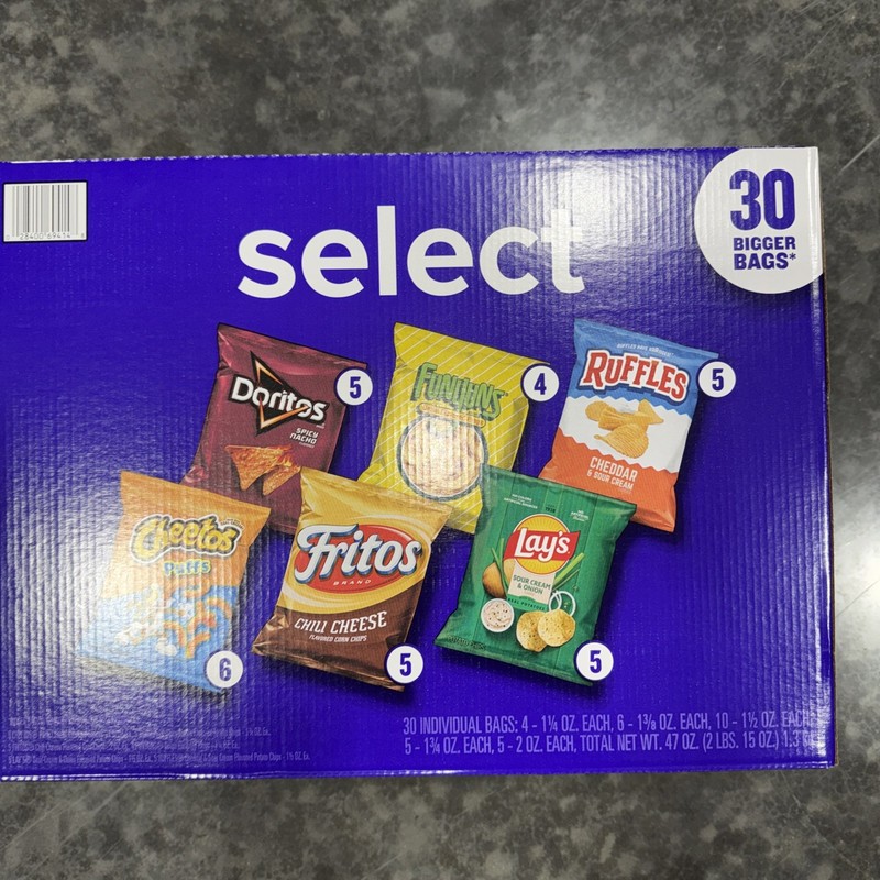 Frito-Lay Select Mix Variety Pack Chips 30 Count Box Lays Doritos Cheetos 47 oz