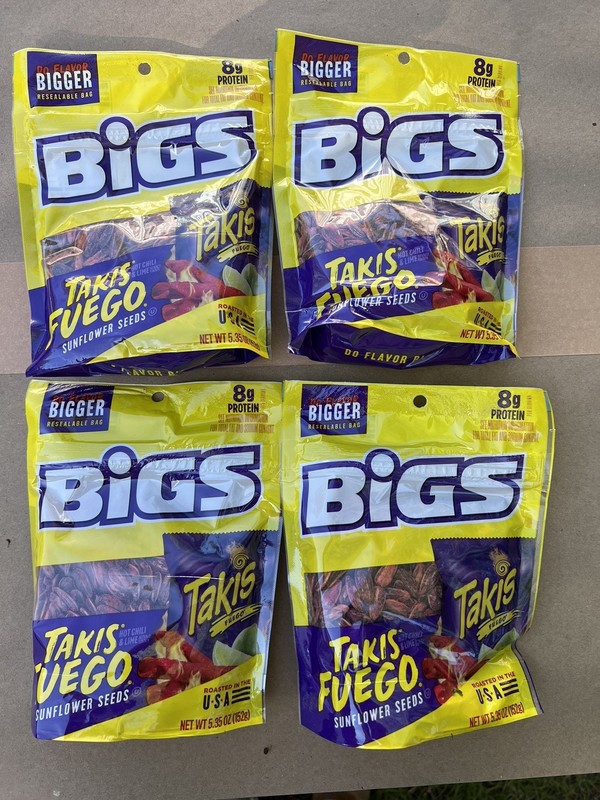 🔥 Bigs Takis Fuego Sunflower Seeds – Hot Chili & Lime Flavor (4Bags) 🔥