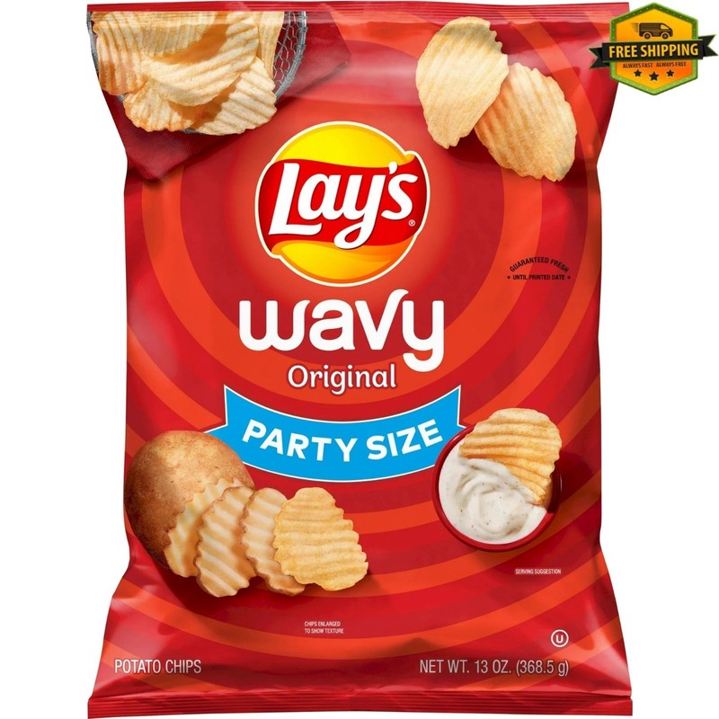 Lay’s Wavy Original Potato Chips, Party Size, 13-ounce Bag