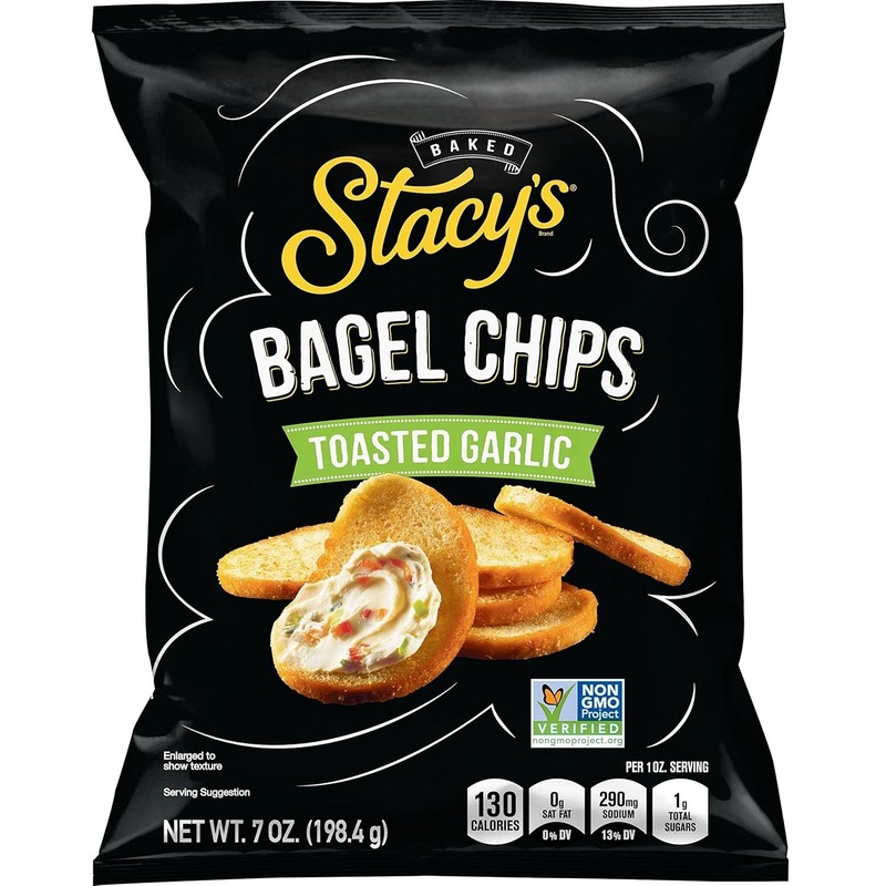 Stacy's Toasted Garlic Bagel Chips 7 oz Bag (Case pack of 12)