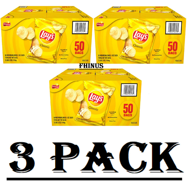 3 Pack Lay’s Classic Potato Chips, 1 oz., 50 pk.