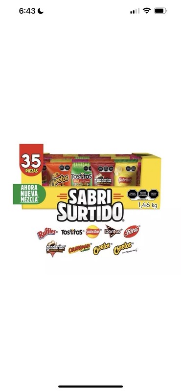 🪅 TOP SELLING Sabritas Sabrisurtido Mexicanas, Mexican Chips, 35 Bags🪅