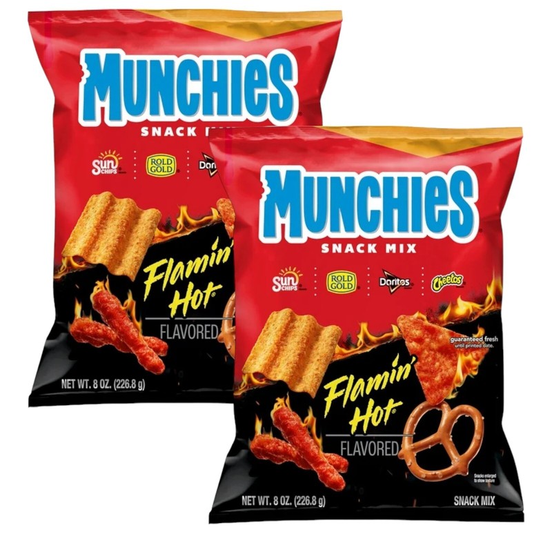 Frito-Lay Munchies Snack Mix FLAMIN HOT, Sun Chips Doritos Cheetos Pretzels 2 Pk