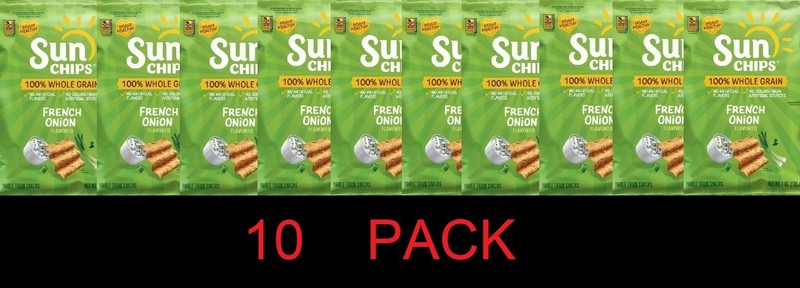 Sun Chips 100% Whole Grain French Onion Snack Chips Bag 7 oz​ – 10 PACK