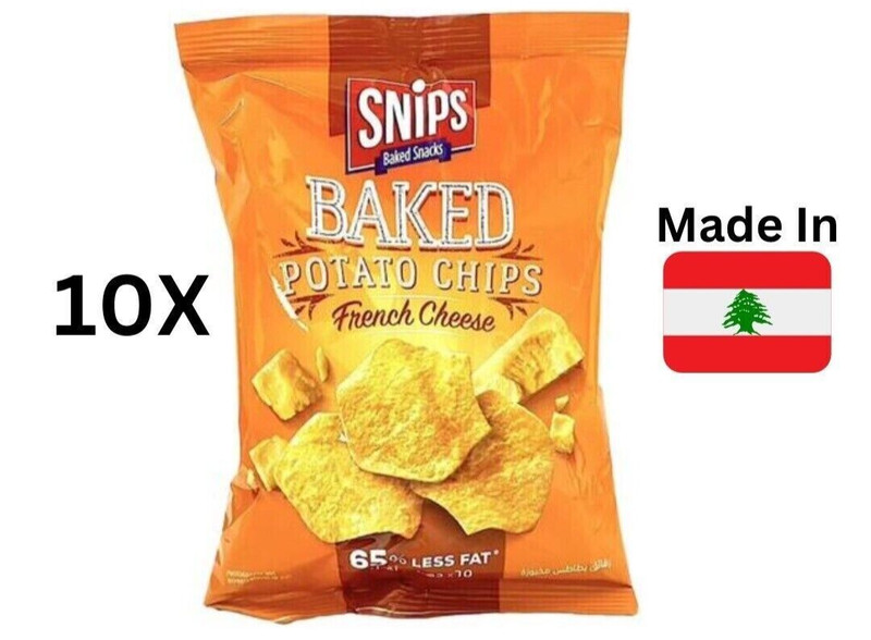 10 Pack X Snips Baked Potato Chips French Cheese Flavor ( 65% Less Fat) 35g