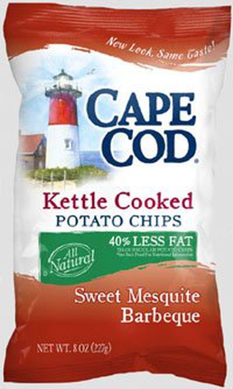 Cape Cod Potato Chips 40% Less Fat Sweet Mesquite Barbeque 8 oz. (4 Bags)