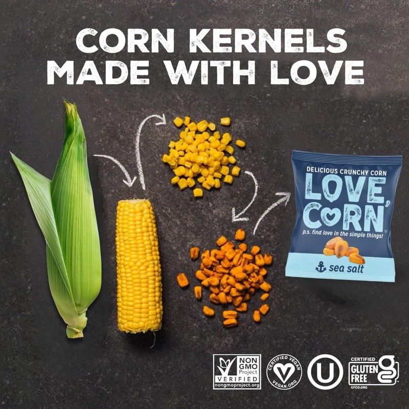 LOVE CORN Family Favorite Pack – Cheddar, Sea Salt, BBQ, Salt & Vinegar – Cru... gallery
