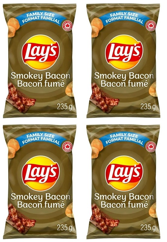 Lay’s Smokey Bacon Flavored Potato Chips, 220g (4 Pack)