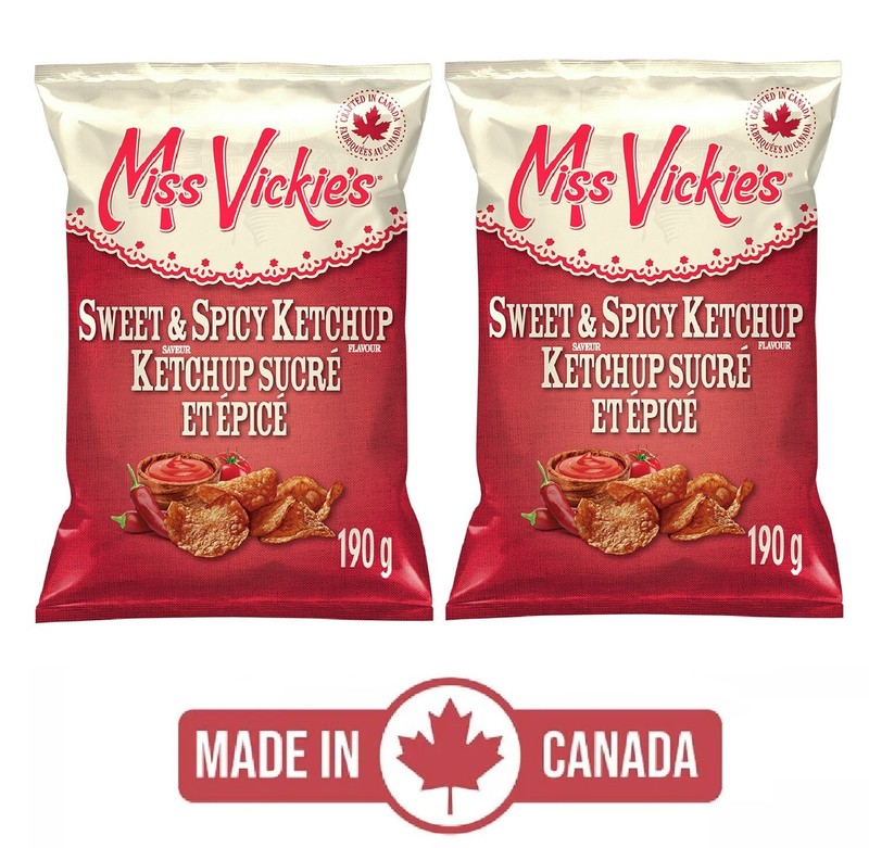 2-Pack Miss Vickie’s Sweet & Spicy Ketchup Flavour (190g) Kettle Cooked Chips