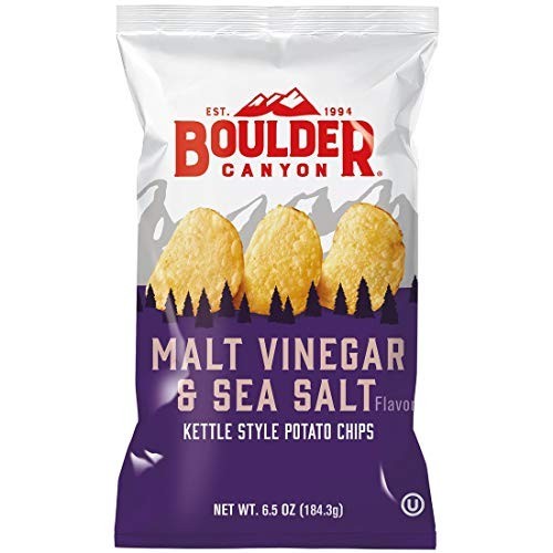 Boulder Canyon Malt Vinegar Sea Salt Kettle Potato Chips 6.5 oz Pack of 12 gallery