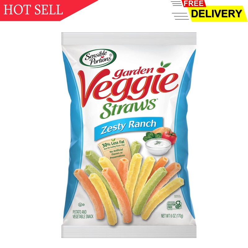 Sensible Portions Garden Veggie Straws Zesty Ranch, 7 Oz