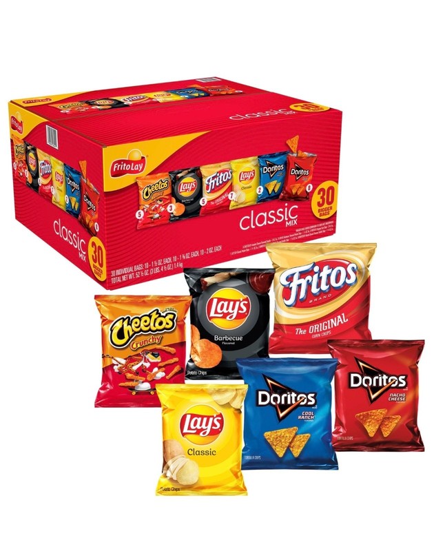 Frito Lay Variety Pack 30 Bags Classic Mix Lays Doritos Cheetos Fritos Snacks