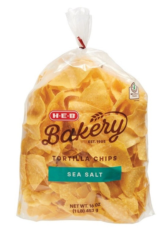 1 Bag H-E-B Tortilla Chips Sea Salt 16 Oz