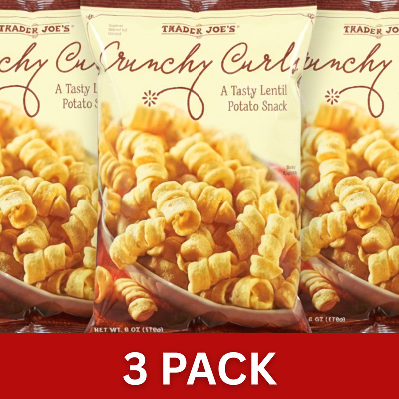 Trader Joe’s Crunchy Curls Savory Lentil & Potato Snack 6 oz (3 Pack) New